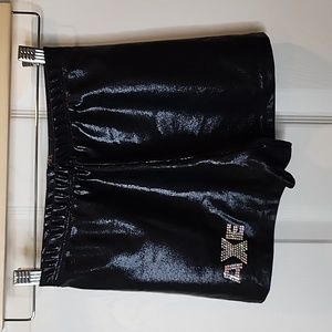 Melody Leotards Dance Cheer Gymnastics Shiny Black Shorts, Women's Small